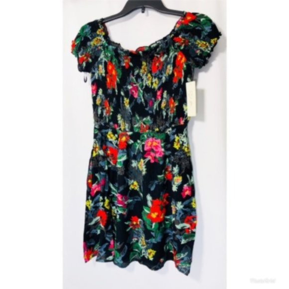 RD Style Black Off The shoulder Sun Dress Sz M NWT - Picture 3 of 8